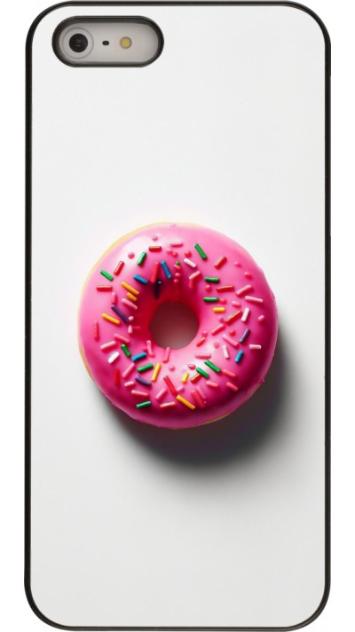 iPhone 5/5s / SE (2016) Case Hülle - Weisser Hintergrund, pinker Donut