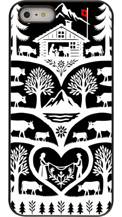 iPhone 5/5s / SE (2016) Case Hülle - Poya Schweiz 2 schwarz
