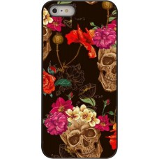 Coque iPhone 5/5s / SE (2016) - Skulls and flowers