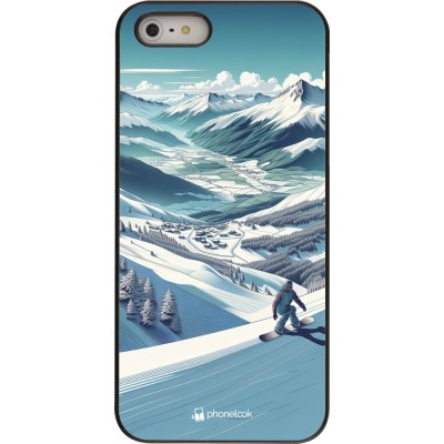 Coque iPhone 5/5s / SE (2016) - Snowboarder Montagne