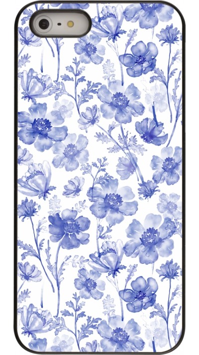 Coque iPhone 5/5s / SE (2016) - Spring 23 watercolor blue flowers