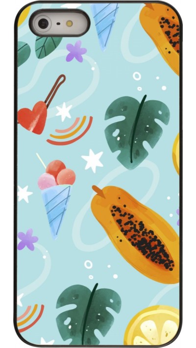 Coque iPhone 5/5s / SE (2016) - Summer 2025 Pattern papaya