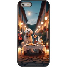 Coque iPhone 5/5s / SE (2016) - Valentine 2024 Dog & Cat Candlelight