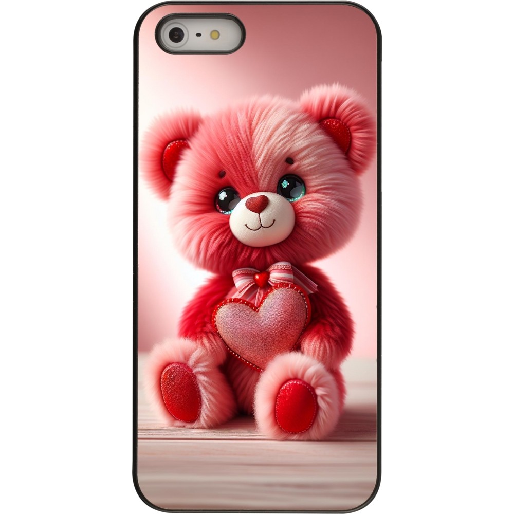 Coque iPhone 5/5s / SE (2016) - Valentine 2024 Ourson rose