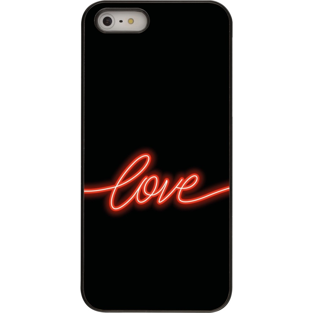 iPhone 5/5s / SE (2016) Case Hülle - Valentine 2023 neon love