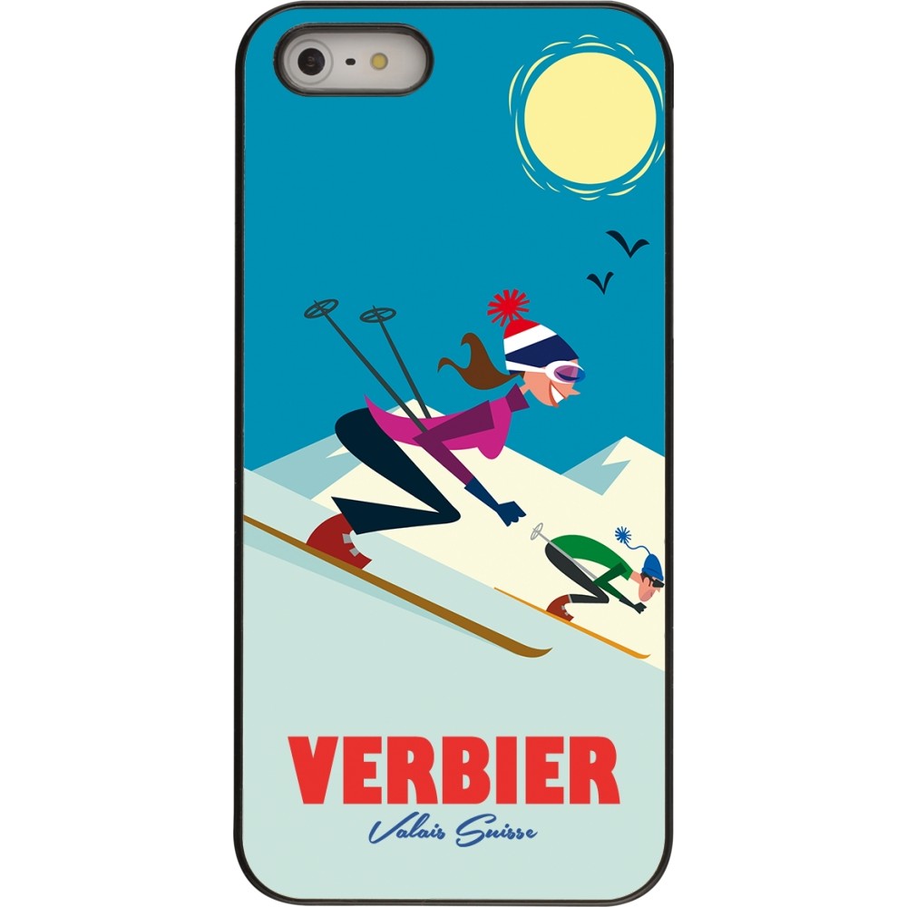 iPhone 5/5s / SE (2016) Case Hülle - Verbier Ski Downhill