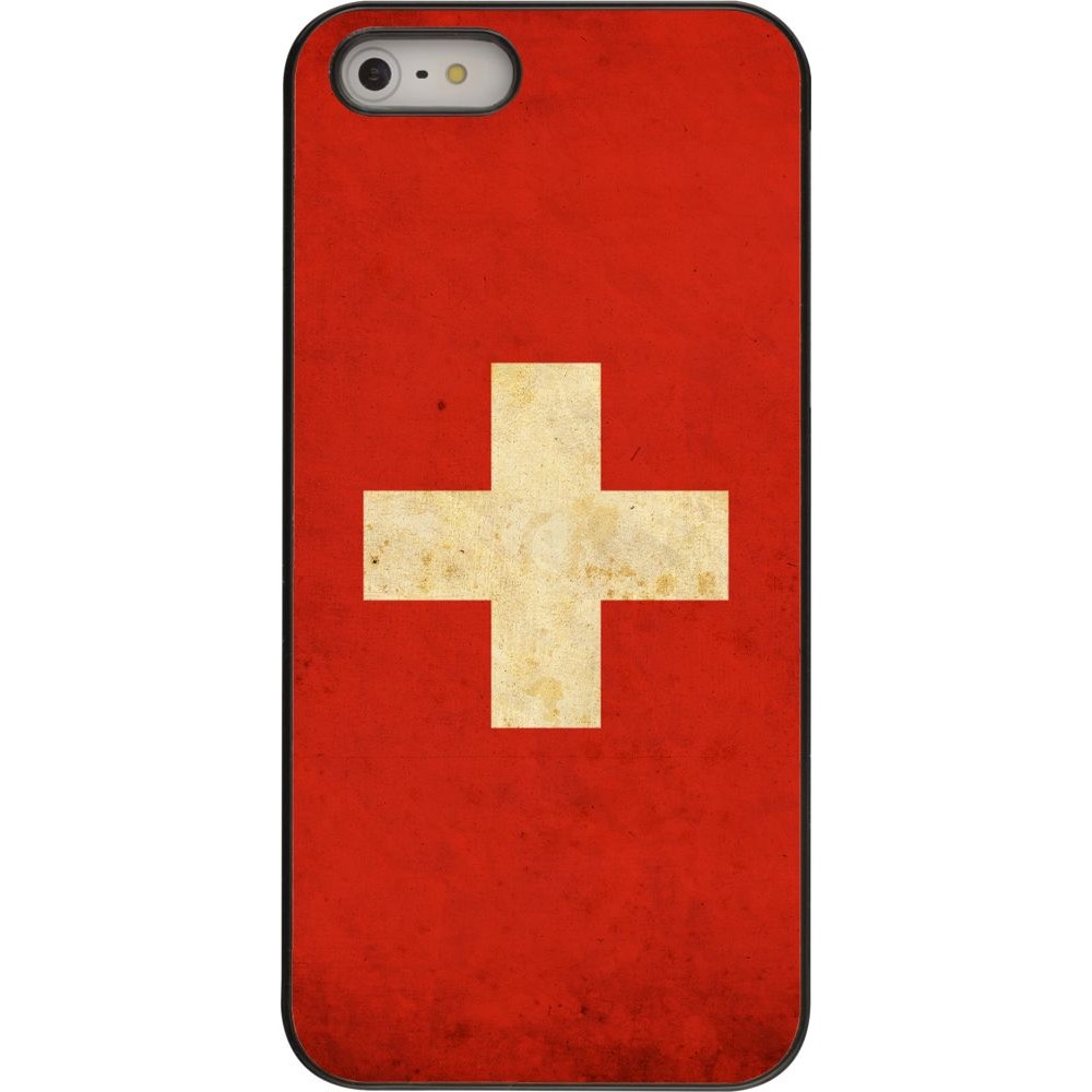 Coque iPhone 5/5s / SE (2016) - Vintage Flag SWISS