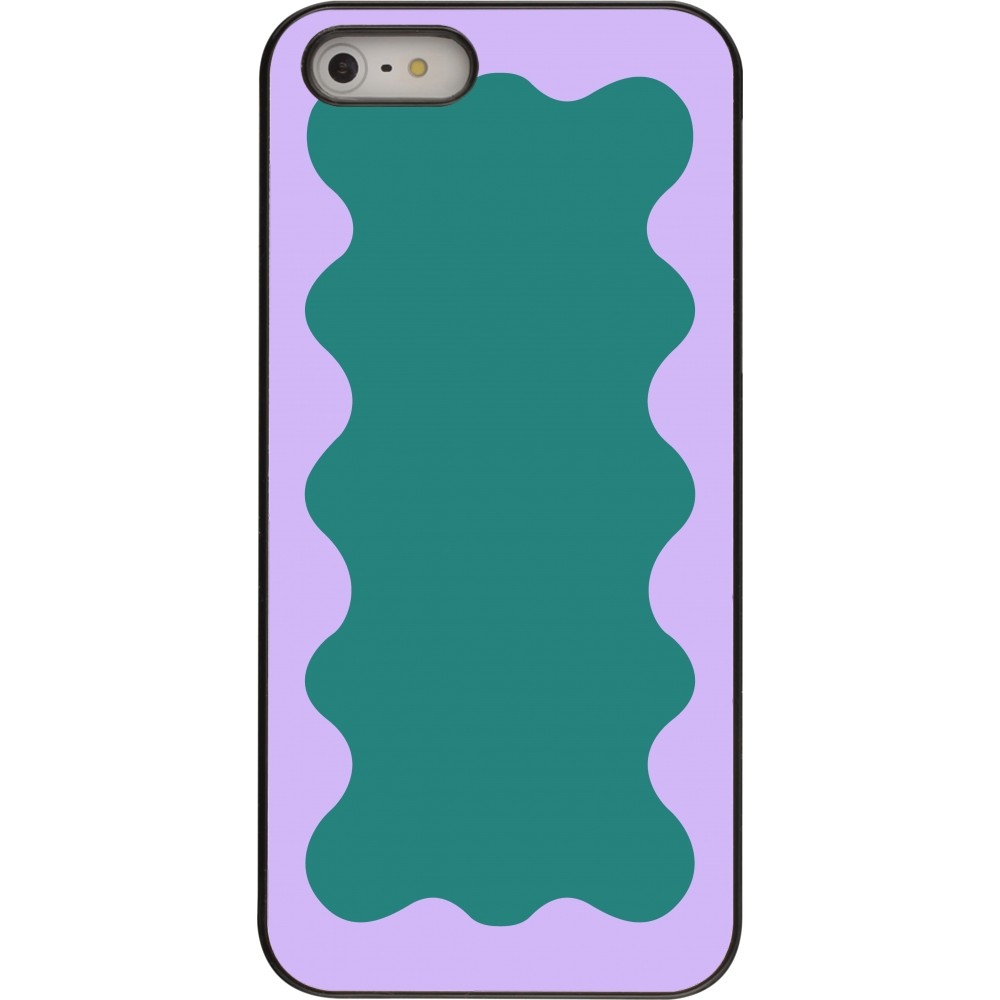 iPhone 5/5s / SE (2016) Case Hülle - Wavy Rectangle Green Purple