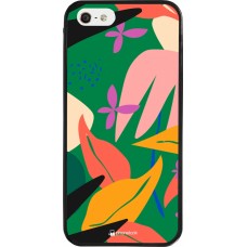 iPhone 5/5s / SE (2016) Case Hülle - Silikon schwarz Abstract Jungle