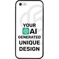 Coque iPhone 5/5s / SE (2016) - Silicone rigide noir Unique au monde générée par intelligence artificielle (AI) avec vos idées