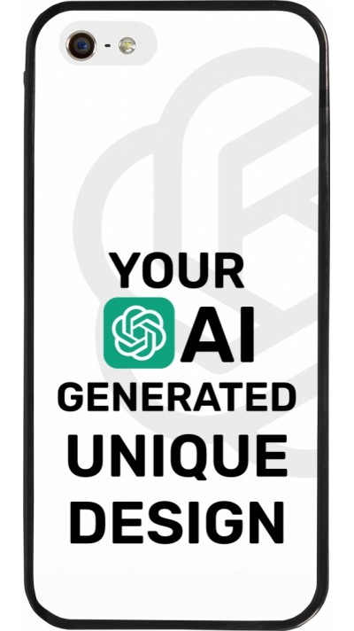 iPhone 5/5s / SE (2016) Case Hülle - Silikon schwarz Weltweit einzigartig erstellt dank Deiner Kreativität und künstlicher Intelligenz (KI)