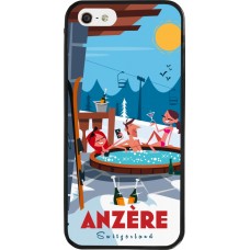iPhone 5/5s / SE (2016) Case Hülle - Silikon schwarz Anzère Mountain Jacuzzi