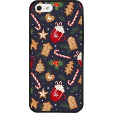 Coque iPhone 5/5s / SE (2016) - Silicone rigide noir Christmas 25 Pattern Gingerbread House