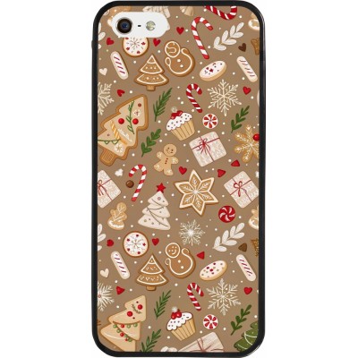 Coque iPhone 5/5s / SE (2016) - Silicone rigide noir Christmas 25 Pattern Ginger Cookie