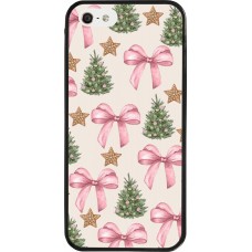 Coque iPhone 5/5s / SE (2016) - Silicone rigide noir Christmas 25 Vintage Ribbons