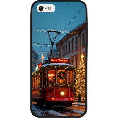 iPhone 5/5s / SE (2016) Case Hülle - Silikon schwarz Christmas 25 Xmas Train