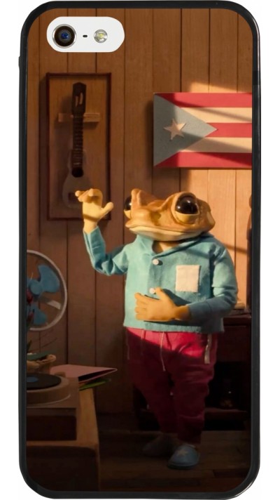Coque iPhone 5/5s / SE (2016) - Silicone rigide noir Dancing frog DTMF