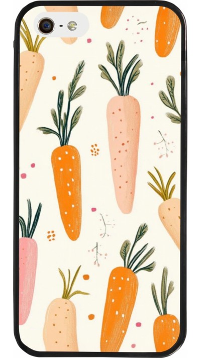 Coque iPhone 5/5s / SE (2016) - Silicone rigide noir Easter 2026 Illustration carrots