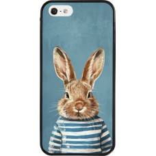 Coque iPhone 5/5s / SE (2016) - Silicone rigide noir Easter 2026 Rabbit navy
