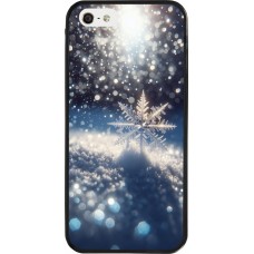 Coque iPhone 5/5s / SE (2016) - Silicone rigide noir Flocon Solaire Éclat