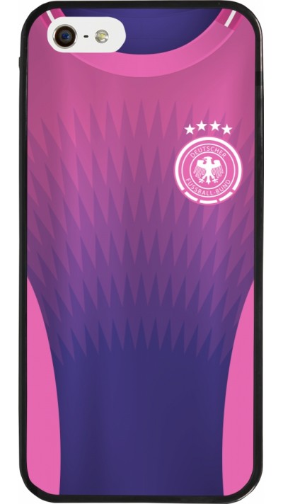 Coque iPhone 5/5s / SE (2016) - Silicone rigide noir Maillot de football Allemagne Extérieur personnalisable