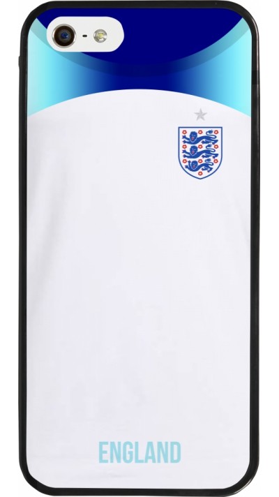 Coque iPhone 5/5s / SE (2016) - Silicone rigide noir Maillot de football Angleterre 2022 personnalisable