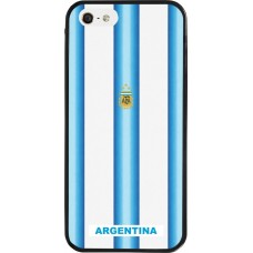 Coque iPhone 5/5s / SE (2016) - Silicone rigide noir Maillot de football Argentine 2026 personnalisable