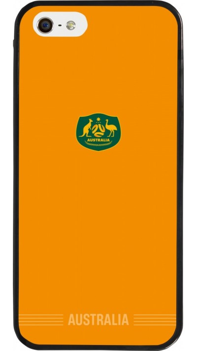Coque iPhone 5/5s / SE (2016) - Silicone rigide noir Maillot de football Australie 2026 personnalisable