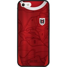 Coque iPhone 5/5s / SE (2016) - Silicone rigide noir Maillot de football Autriche personnalisable