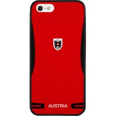Coque iPhone 5/5s / SE (2016) - Silicone rigide noir Maillot de football Autriche 2026 personnalisable