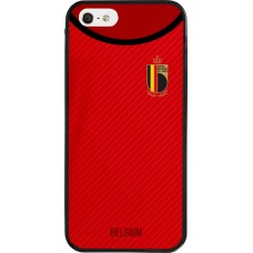 Coque iPhone 5/5s / SE (2016) - Silicone rigide noir Maillot de football Belgique 2022 personnalisable