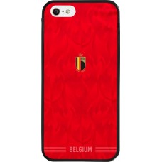 Coque iPhone 5/5s / SE (2016) - Silicone rigide noir Maillot de football Belgique 2026 personnalisable