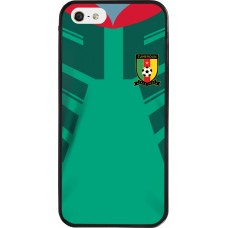 Coque iPhone 5/5s / SE (2016) - Silicone rigide noir Maillot de football Cameroun 2022 personnalisable