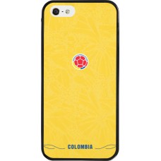 Coque iPhone 5/5s / SE (2016) - Silicone rigide noir Maillot de football Colombie 2026 personnalisable