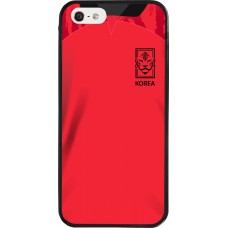 Coque iPhone 5/5s / SE (2016) - Silicone rigide noir Maillot de football Corée du Sud 2022 personnalisable