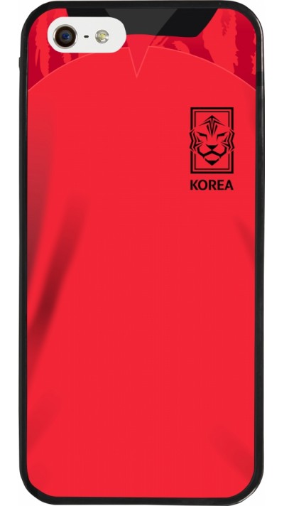 iPhone 5/5s / SE (2016) Case Hülle - Silikon schwarz Südkorea 2022 personalisierbares Fussballtrikot