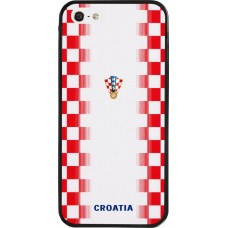 Coque iPhone 5/5s / SE (2016) - Silicone rigide noir Maillot de football Croatie 2026 personnalisable
