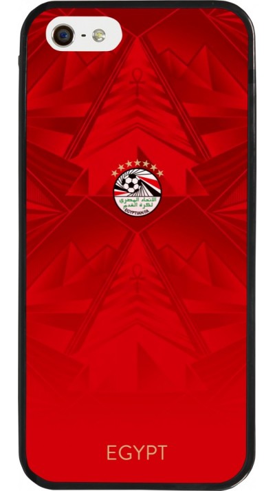 Coque iPhone 5/5s / SE (2016) - Silicone rigide noir Maillot de football E?gypte 2026 personnalisable