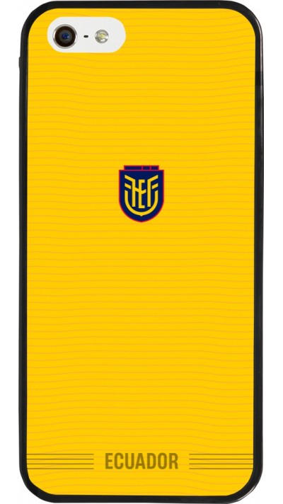 Coque iPhone 5/5s / SE (2016) - Silicone rigide noir Maillot de football E?quateur 2026 personnalisable