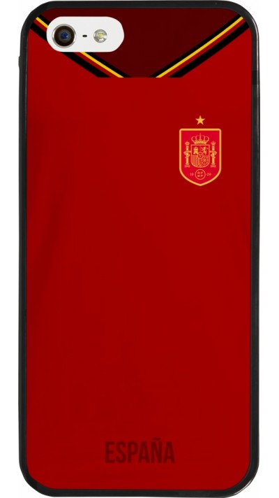 iPhone 5/5s / SE (2016) Case Hülle - Silikon schwarz Spanien 2022 personalisierbares Fußballtrikot