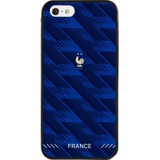 Coque iPhone 5/5s / SE (2016) - Silicone rigide noir Maillot de football France 2026 personnalisable