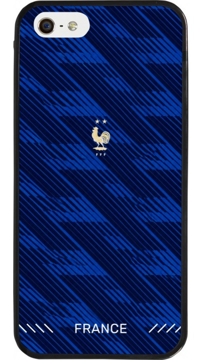 Coque iPhone 5/5s / SE (2016) - Silicone rigide noir Maillot de football France 2026 personnalisable