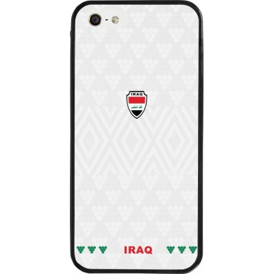 Coque iPhone 5/5s / SE (2016) - Silicone rigide noir Maillot de football Irak 2026 personnalisable