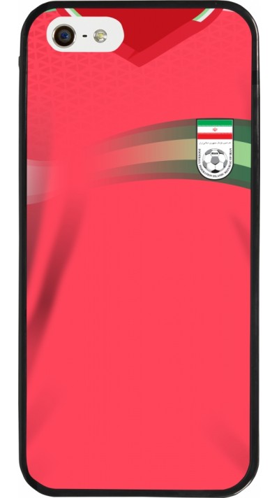 Coque iPhone 5/5s / SE (2016) - Silicone rigide noir Maillot de football Iran 2022 personnalisable
