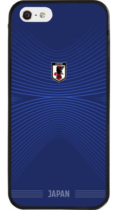 Coque iPhone 5/5s / SE (2016) - Silicone rigide noir Maillot de football Japon 2026 personnalisable