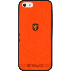 Coque iPhone 5/5s / SE (2016) - Silicone rigide noir Maillot de football Pays-Bas 2026 personnalisable