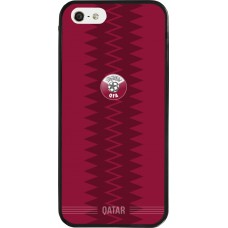 Coque iPhone 5/5s / SE (2016) - Silicone rigide noir Maillot de football Qatar 2026 personnalisable