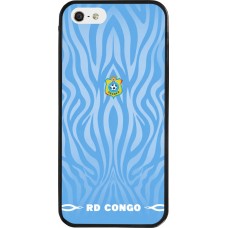 Coque iPhone 5/5s / SE (2016) - Silicone rigide noir Maillot de football RD Congo 2026 personnalisable