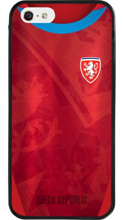 iPhone 5/5s / SE (2016) Case Hülle - Silikon schwarz Tschechische Republik personalisierbares Fussballtrikot