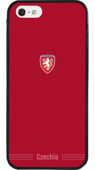 Coque iPhone 5/5s / SE (2016) - Silicone rigide noir Maillot de football Répuplique Tchèque 2026 personnalisable